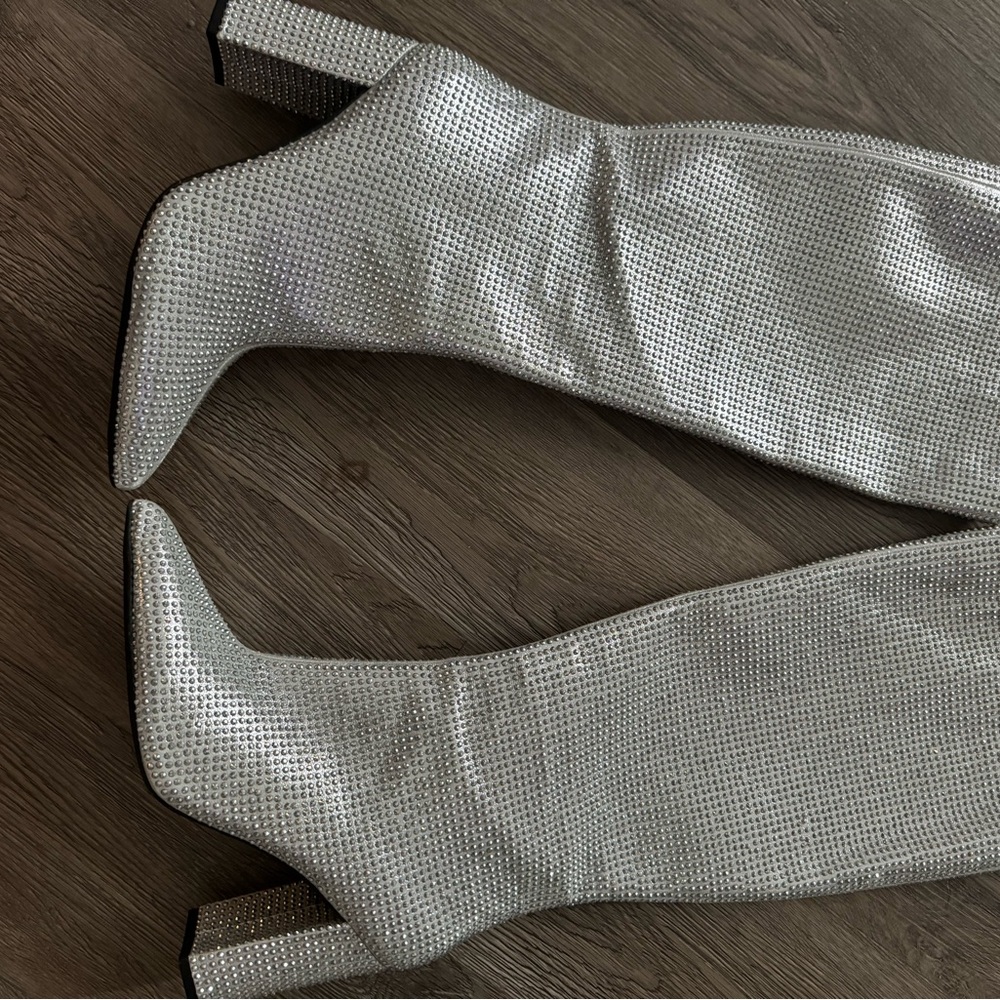 Mixit Silver Heeled Boots for Elegant Style